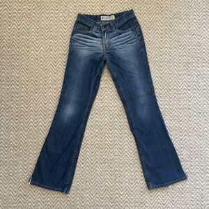 Vintage American Eagle Jeans Women Size 0 Blue Y2K Flare 2000s Low Rise RN54485